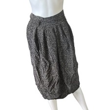 Vintage Jones New York Blue Floral Print Silk Skirt Knee Size 10