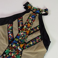 Vintage Dance Costume Women S Sequin Beaded Halter Leotard Pageant Festival Glam