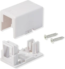 25 Pack Surface Mount Box 1 Port Single Hole Keystone Jack Cat5E/Cat6 Wh