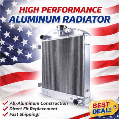 3 Row Aluminum Chopped Radiator For 1930-1931 1932 Ford Model A LOW-BOY Chevy V8