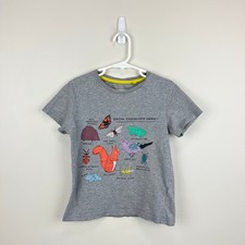Mini Boden British Endangered Animals Graphic Short Sleeve T-Shirt Gray Boys 7-8