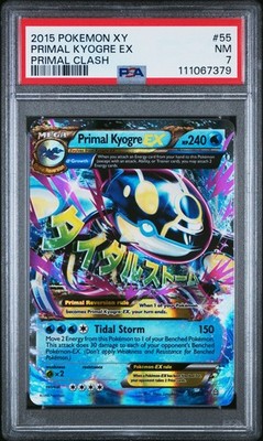 2015 POKEMON XY PRIMAL CLASH PRIMAL KYOGRE EX #55 PSA 7 NM