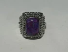 (MA6) Sterling Silver 925 Signed Sarda Purple Turquoise Ring Sz 6 6.9g