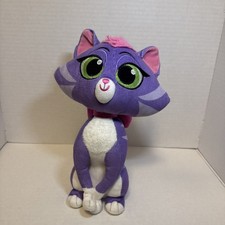 Disney Plush Puppy Dog Pals Hissy Purple Cat 12" Pink Bow Stuffed Animal Toy
