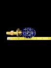 Faberge Wine Stopper, Cobalt Cut to Clear with Gold-Colored Accents w/ box — photo 8