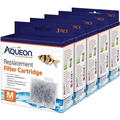 25% More Carbon Aquarium Filter Cartridges - 15 Pack