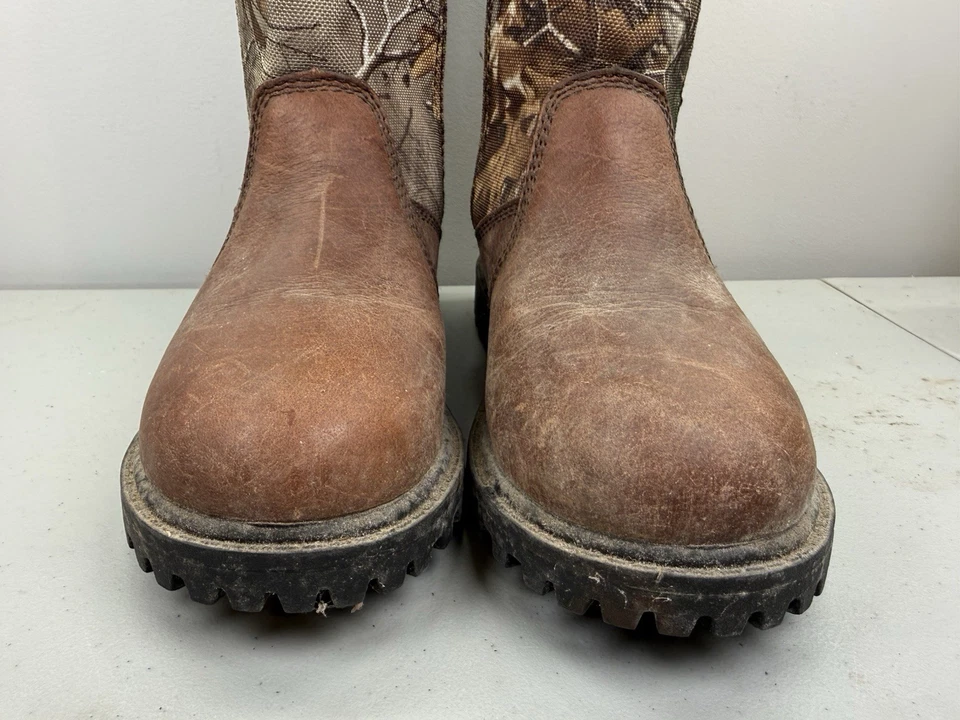 GAME WINNER Snake Hunting Waterproof Boots Camo Leather Side Zip WOMENS 8 Tall - Image 4 of 4