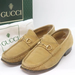 Mocassins femme GUCCI Horsebit daim beige EU38 0055972K authentiques