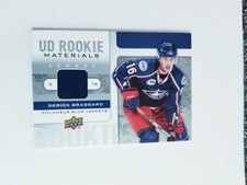 DERICK BRASSARD 2008-09 UPPER DECK UD ROOKIE MATERIALS JERSEY BLUE JACKETS 