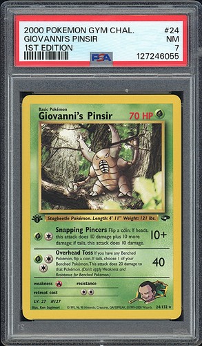 Giovanni's Pinsir (1st Edition) graded PSA 7 for sale on eBay