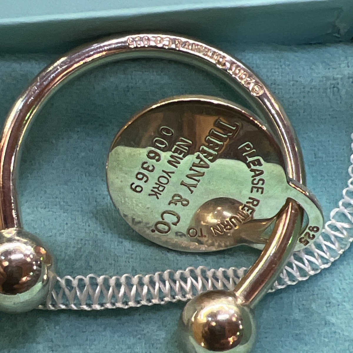 Please Return To Tiffany & Co. Sterling Silver Large Round Tag Key