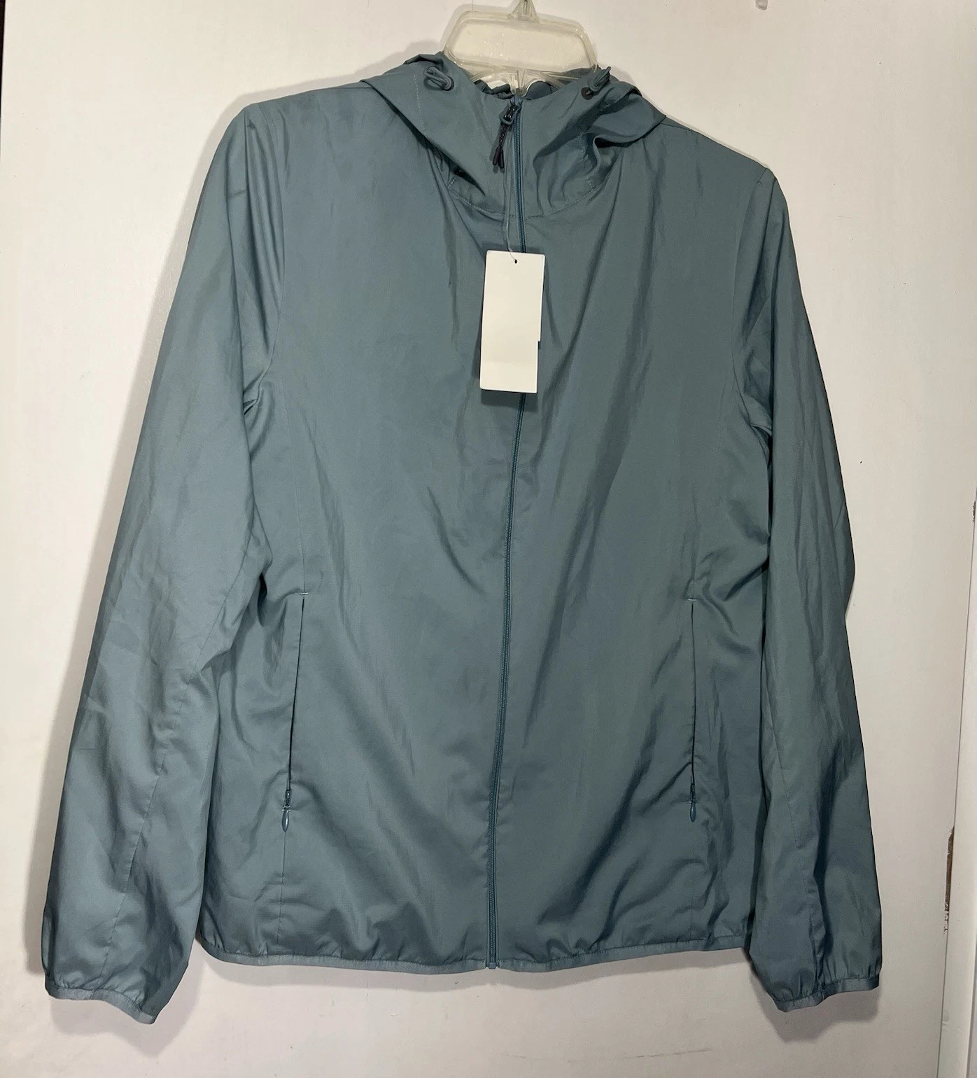 Uniqlo Pocketable Hooded Windbreaker Jacket Packable Full Zip Pockets Blue M