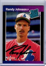 1989 Donruss Rated Rookie Randy Johnson #42 *Denotes* RC Signed BAS BU86449