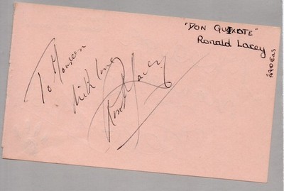 Ronald Lacey Raiders Lost Ark genuine authentic signed autograph signature COA