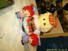 VINTAGE FOAM BODY DECORATIVE DOLLS PLAID SUIT RAGGEDY ANN ANDY LOOK JAPAN