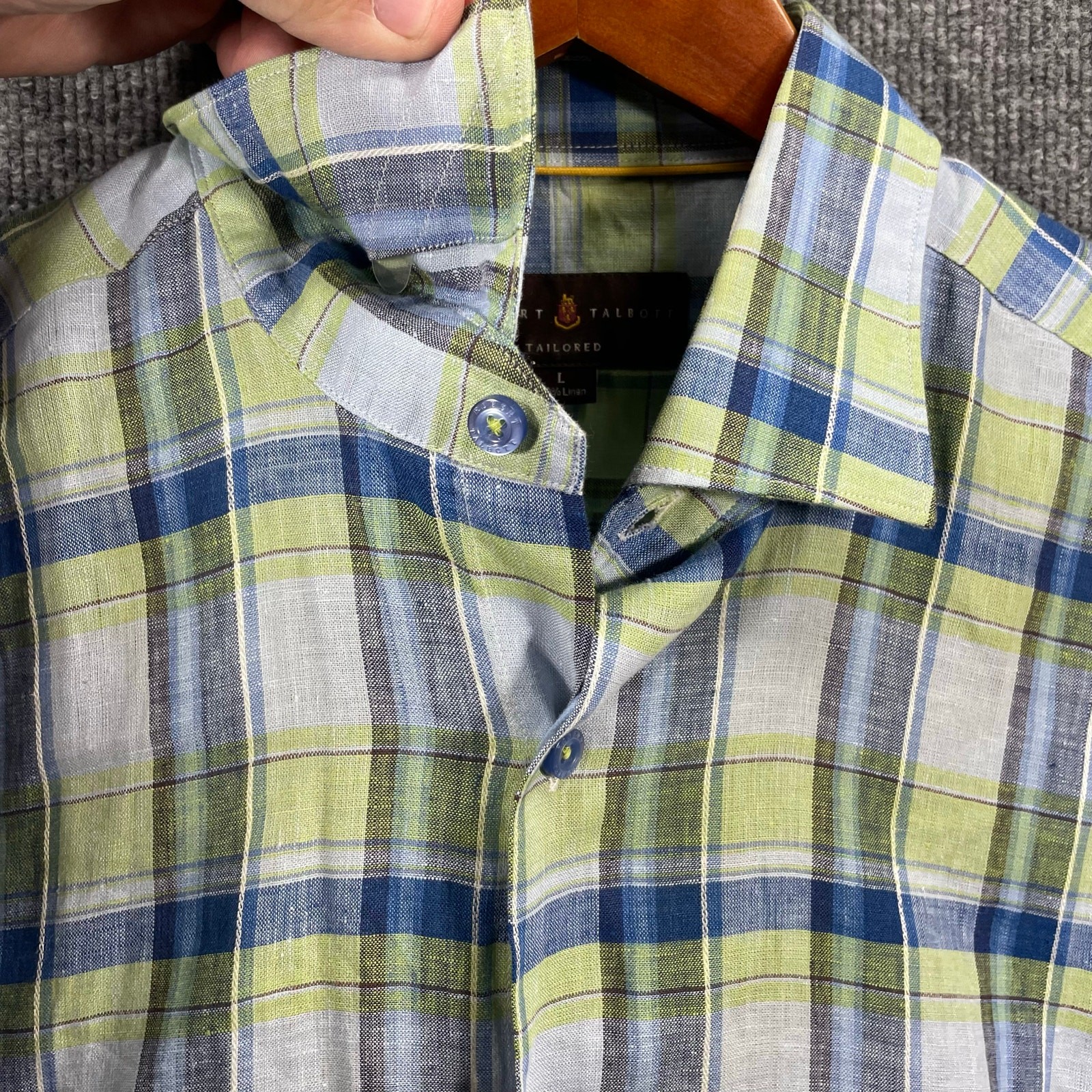 Robert Talbott Tailored Button Up 100% Linen Shir… - image 4