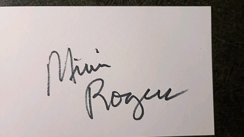 MIMI ROGERS Hand Signed Autograph 3X5 CARD -AUSTIN POWERS ACTRESS & PLAYBOY
