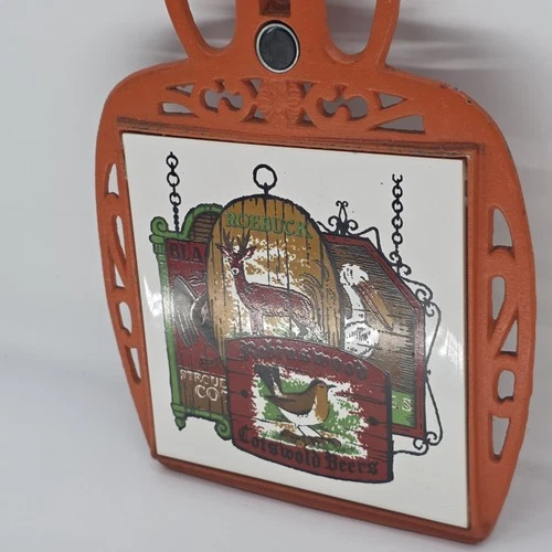 Vintage Apco Japan Trivet Robinswood Cotswold Beer Advertisement Cast Iron Decor image 3