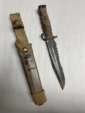 DAMAGED USMC OKC-3S BAYONET MARKED "ONTARIO KNIFE" WITH SCABBARD.