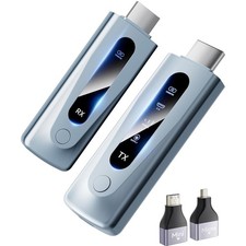 2025 Upgraded Wireless HDMI Transmitter and Receiver 328FT/100M, Plug  Play ...