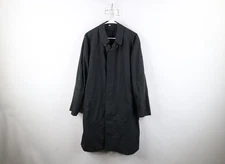 Vintage 60s 70s Streetwear Mens 42R Distressed Trench Coat Rain Jacket Plaid USA