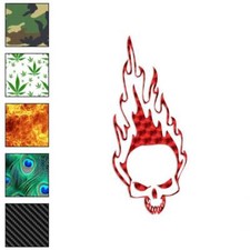 Skull Flames Art, Vinyl Decal Sticker, 40 Patterns  3 Sizes, 1079