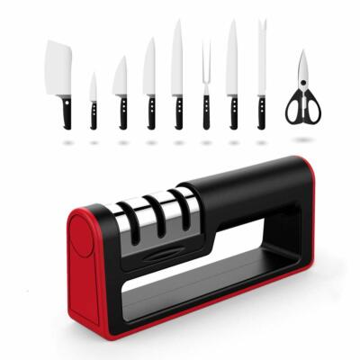 3-Stage Knife Sharpener Carbide Ceramic Stone Kitchen Sharpening Tool for Knives