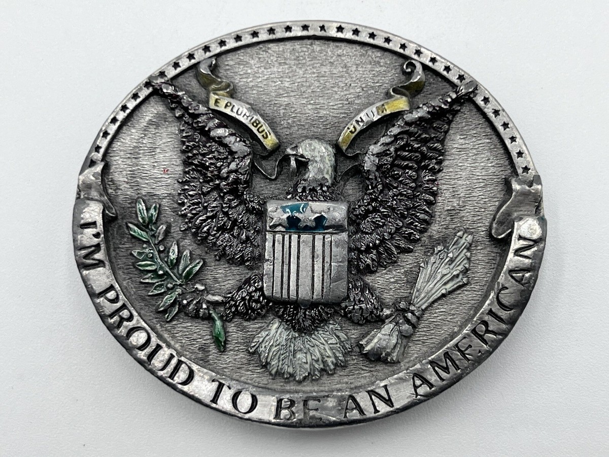 Bergamot Proud to be an American H-132 Belt Buckle Vintage  display picture 1