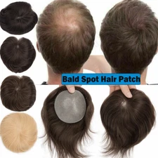 CLEARANCE 8*8CM Bald Spot Hair Patch Toupee Men Full PU Base Hairpiece Topper US
