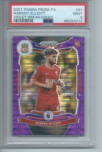 HARVEY ELLIOTT 2021-22 PRIZM PREMIER LEAGUE VIOLET BREAKAWAY RC 25/99 PSA 9 MINT