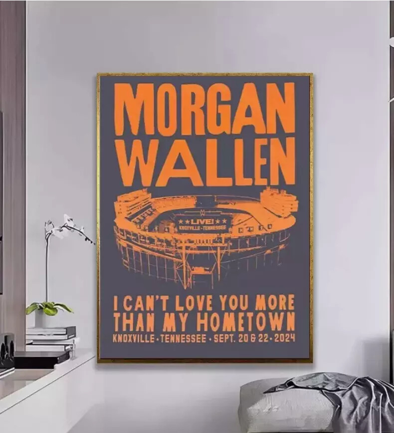 Morgan Wallen 2024-2025 Tour Dates Knoxville TN Concert Poster