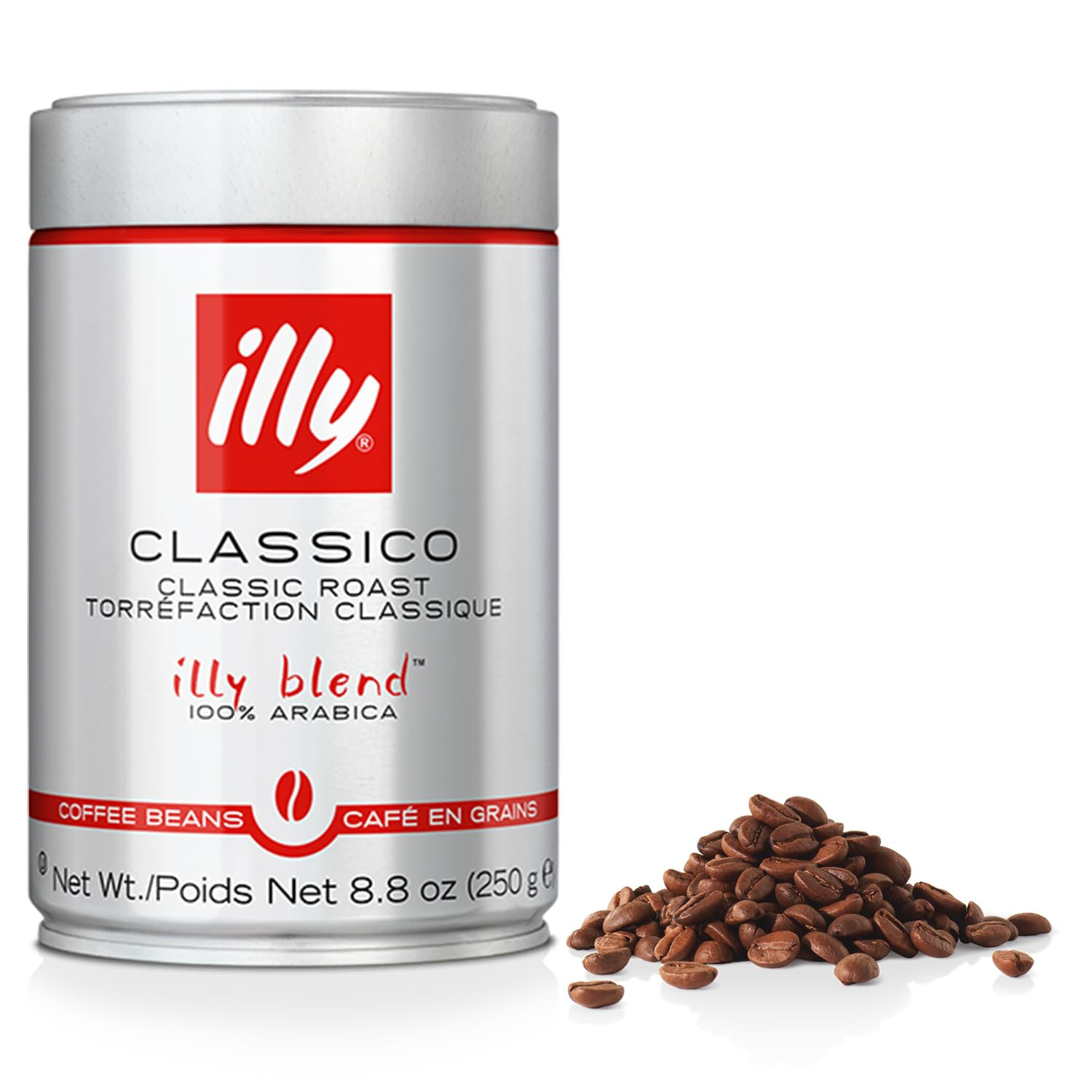 100% Arabica Coffee Illy Classico Whole Bean Coffee, Medium Roast, Classic Roast