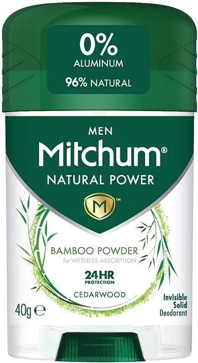 Mitchum Men Natural Deodorant Stick Aluminium and Cruelty-Free Vegan Cedarwood