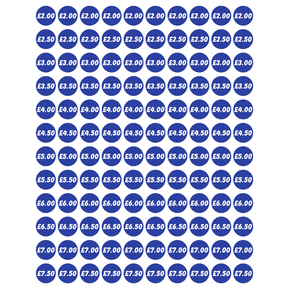 SOLO SIGNS UK Price Sticker Sheet - x120 Ice Cream and Catering Van Any Colour Any Prices