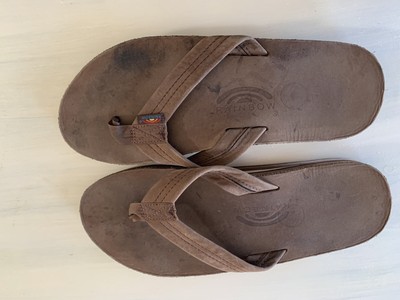 rainbow double layer flip flops