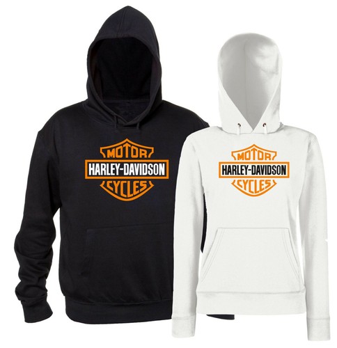 Harley Davidson Felpa Cappuccio Personalizzata Moto Motociclista Tributo  Logo | eBay