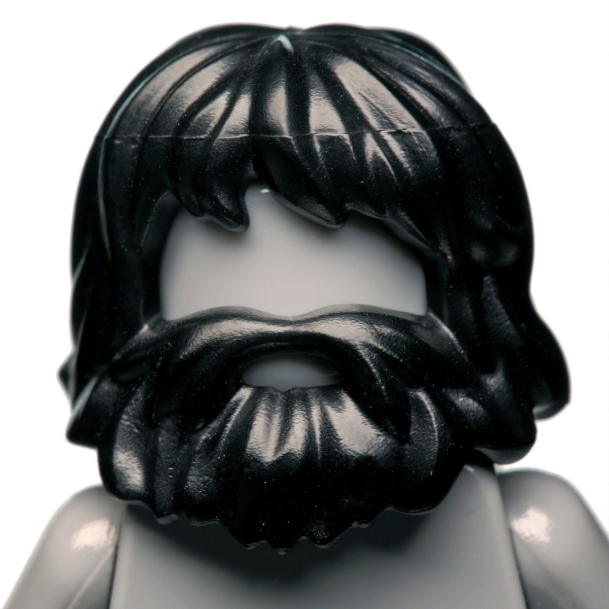 NEW LEGO - Figure Hair - Male - Beard and Mouth Hole Black