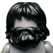 NEW LEGO - Figure Hair - Male - Beard and Mouth Hole Black - Caveman, Series 1