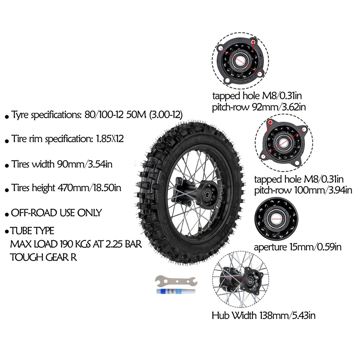 tire size motorcycle spoke sizes