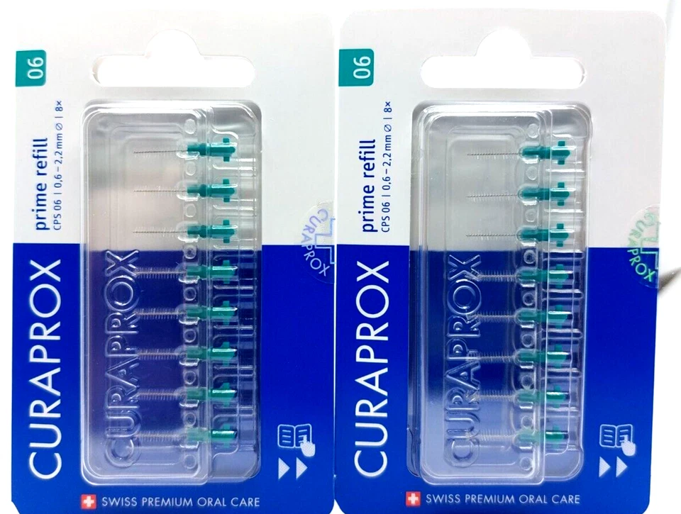 2 x 8er CURAPROX Interdentalbürsten prime CPS 06 grün ( dunkel grün) refill