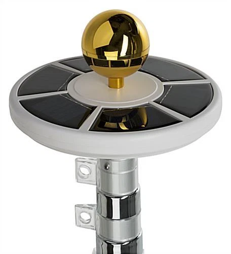 25英尺旗杆套件伸缩铝旗杆太阳能灯2旗  — 第 4/4 张图片