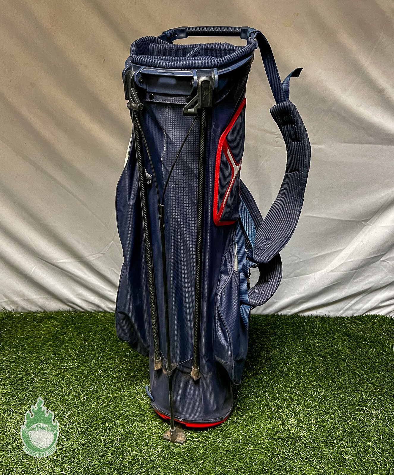 Used Sun Mountain 2.5+ USA Flag Stand Golf Bag 4-Way Sun Faded