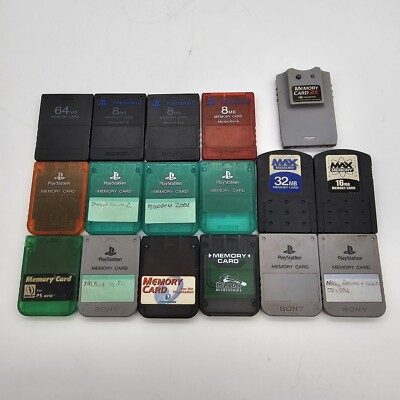 Lot Of 17 Sony Playstation 2 PS1 PS2 MagicGate 8MB 16MB Memory Card