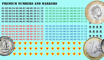 BattleTech - 380x PREMIUM Waterslides Decals - Numerals and Markers