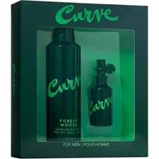 CURVE FOREST WOODS for Men 2 pcs GIFT SET 1.0 oz Cologne Spray + Body Spray