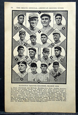1917 Reach Baseball Guide Page - 1916 N. L. Leaders, Hal Chase, Jake Daubert