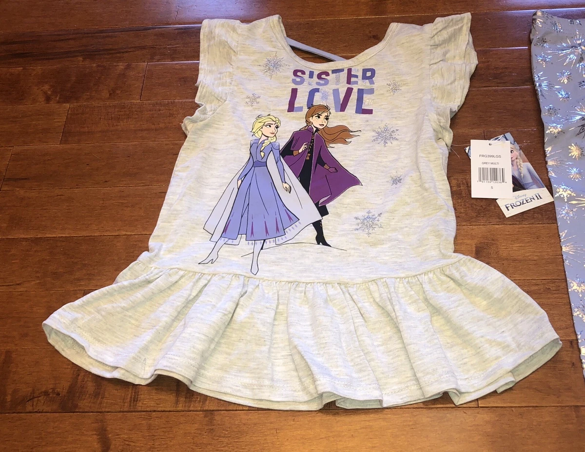 Frozen Sister Love Shirt Top Capri Leggings Outfit Set New Size