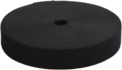 1 Inch by 20 Yard Black Heavy Stretch High Elasticity Elastic Spool Knit Elastic