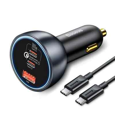 Baseus 160W Car Charger USB Type C QC5.0 Fast Charging iPhone Macbook Laptop NEW