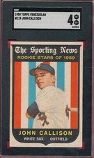 SGC 4 VENEZUELAN JOHN CALLISON ROOKIE 1959 VENEZUELA TOPPS 119 GRADED VGEX TPHLC